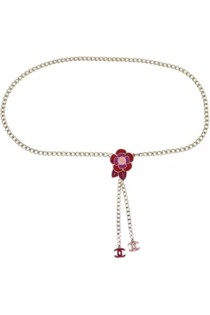CHANEL Cinturón de cadena con logo CC 2005