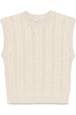 Brunello Cucinelli Chaleco bordado con lentejuelas