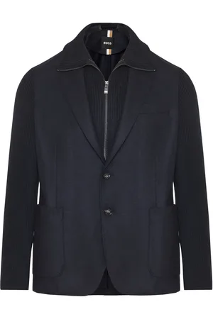 HUGO BOSS Blazer con paneles tejidos