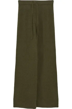 YVES SALOMON Pantalones tejidos con diseño ancho