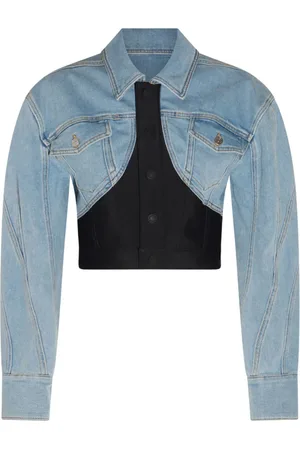 MUGLER Cropped denim jacket