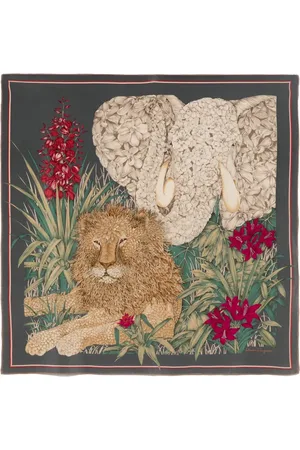 Salvatore Ferragamo Mascada con león estampado 1970