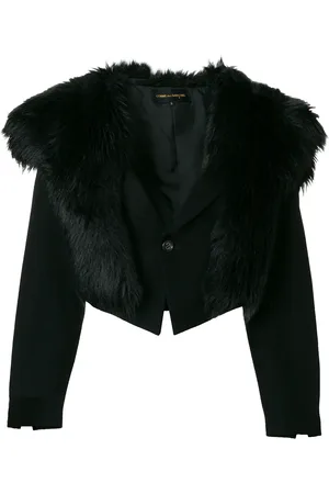 Comme des Garçons Chamarra corta con cuello de pelo
