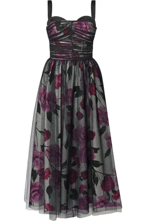 Erdem Vestido midi con capa de tul