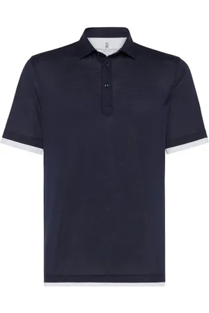 Brunello Cucinelli Playera tipo polo de tejido jersey