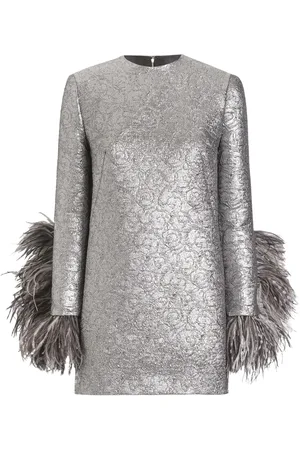 Dolce & Gabbana Vestido corto con ribete de plumas