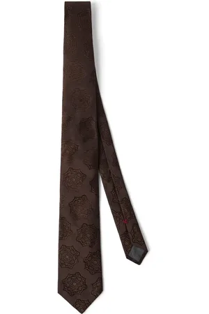 Brunello Cucinelli Corbata de seda con motivo de cachemira en jacquard