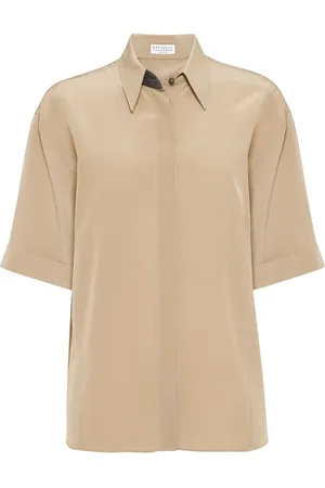 Brunello Cucinelli Camisa de crepé de China
