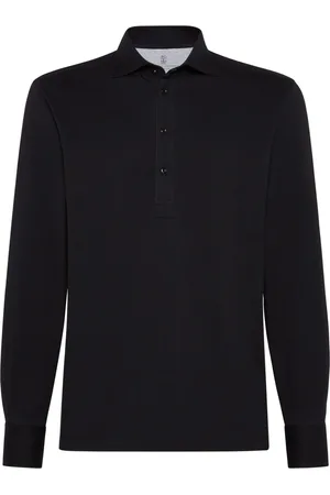 Brunello Cucinelli Playera tipo polo de tejido jersey