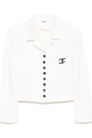 CHANEL Blazer con botones y logo bordado 1990-2000