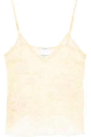 CHANEL Blusa sin mangas con logo estampado 2006