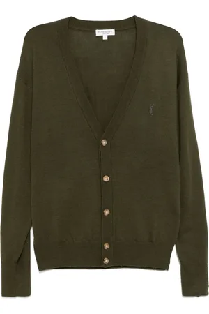 Saint Laurent Cárdigan con logo bordado 1990-2000