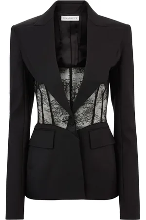 Nina Ricci Blazer con paneles de encaje