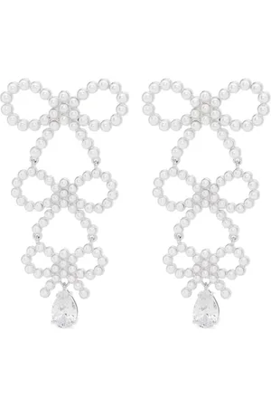 Self-Portrait Aretes de moño con perlas