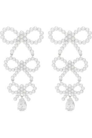 Self-Portrait Aretes de moño con perlas