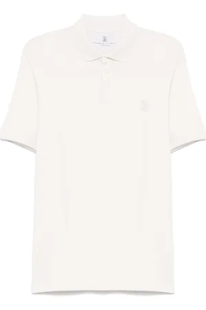 Brunello Cucinelli Playera tipo polo con logo estampado