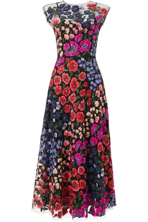 Carolina Herrera Vestido de tul con bordado floral