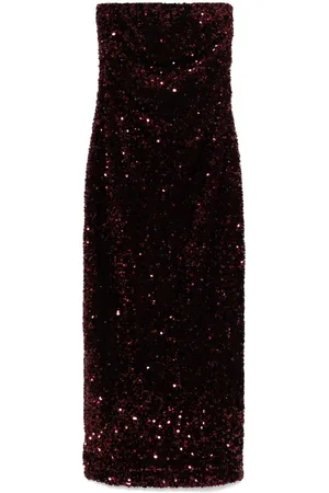 CENERE GB Vestido midi bordado con lentejuelas