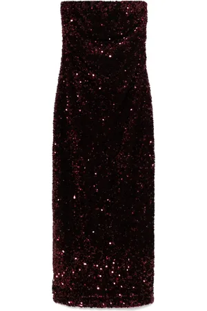CENERE GB Vestido midi bordado con lentejuelas