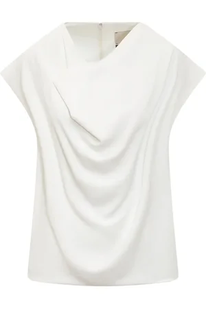 Calcaterra Blusa con detalle drapeado