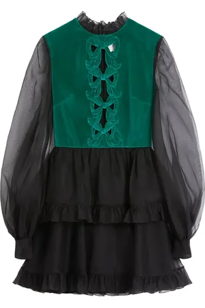 VALENTINO GARAVANI Vestido corto de organza bordado