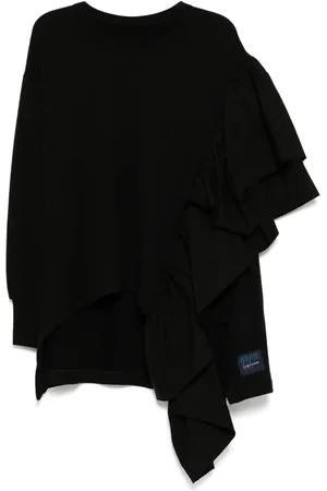 YOHJI YAMAMOTO Top con detalle de volantes