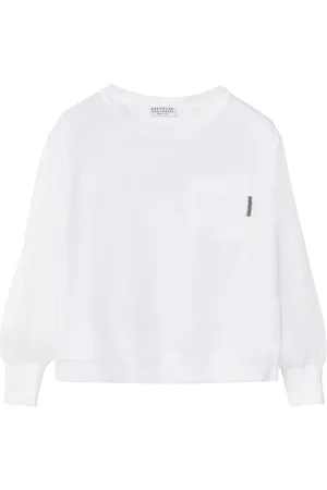 Brunello Cucinelli Playera con mangas transparentes