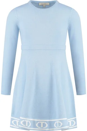 Twin-Set Vestido tejido con ribete del logo