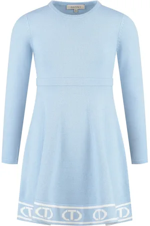 Twin-Set Vestido tejido con ribete del logo