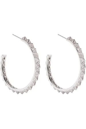 Eddie Borgo Pavé Pyramid hoop earrings