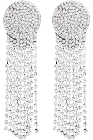 Self-Portrait Aretes redondos con detalles de cristal