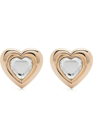 Self-Portrait Aretes con detalle de corazón y cristales