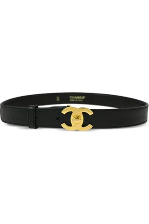 CHANEL Cinturón con cierre giratorio y logo CC 1990-2000