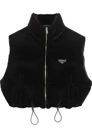 Prada Chaleco corto con placa del logo