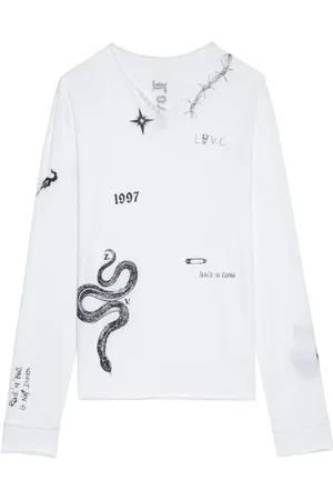 Zadig & Voltaire Playera manga larga con estampado de tattoo