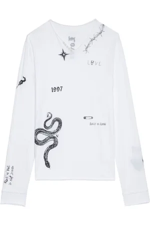 Zadig & Voltaire Playera manga larga con estampado de tattoo