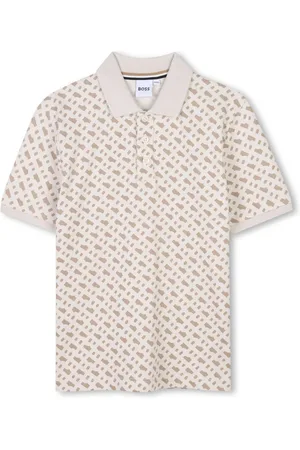 HUGO BOSS Playera tipo polo con monograma estampado