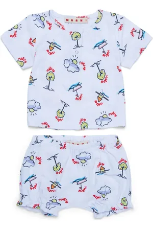 Marni Set de shorts y playera con estampado gráfico