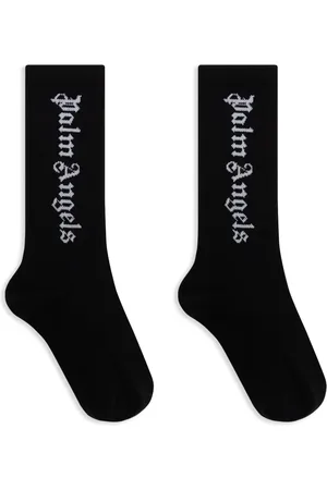 Palm Angels Calcetines con logo en intarsia