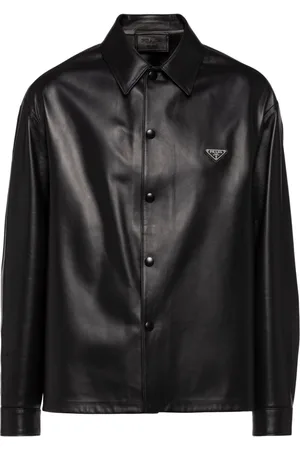 Prada Camisa de cuero con botones