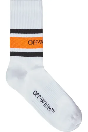 OFF-WHITE Calcetines con rayas y logo en intarsia