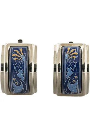 Hermès Aretes 20th Century Enamel Cloisonne Clip On