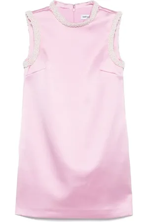 Self-Portrait Vestido corto con ribete de perlas