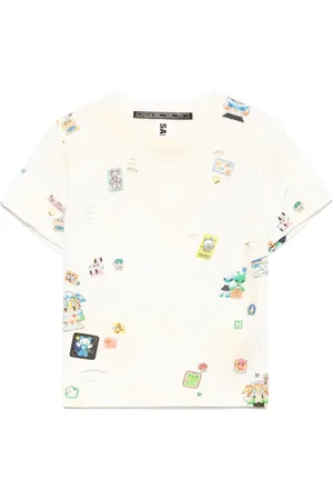 SANKUANZ Playera con estampado gráfico en toda la pieza