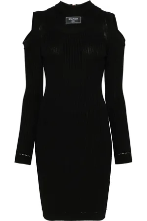 Balmain Vestido corto con parche del logo