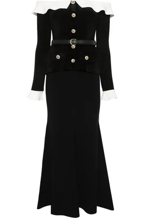 Self-Portrait Vestido midi con hombros descubiertos