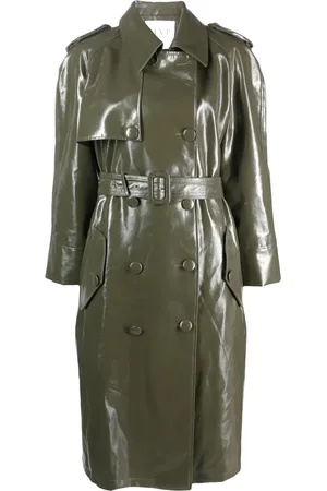 MVP Wardrobe Gabardina de charol con doble botonadura