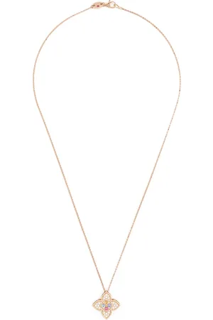 Roberto Coin Collar Princess Flower en oro rosa de 18kt con gemas