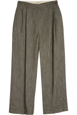 AMOMENTO Pantalones de tweed con diseño cruzado