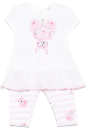 MONNALISA Set de pantalones con estampado de rosa
